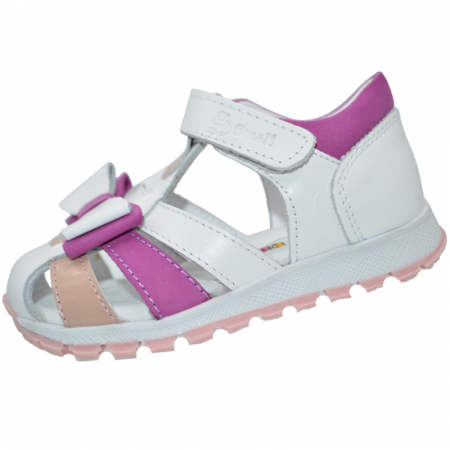 Sandale fete - Sandale ortopedice din piele pentru fete Small Foot SSMF2607A, Alb