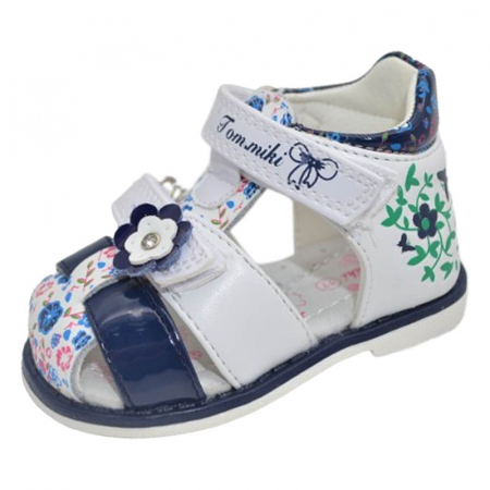Sandale fete - Sandale ortopedice pentru fete Tom Miki B-3232-B, Alb