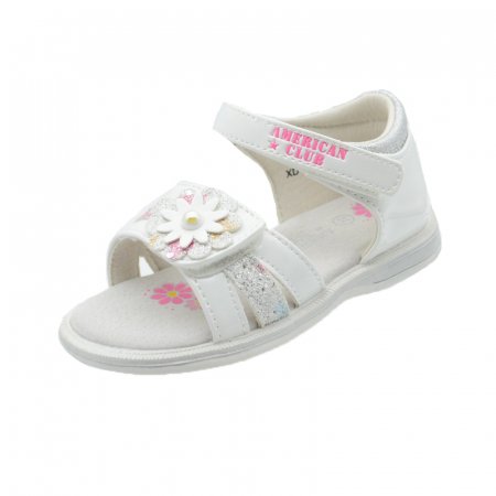 Sandale fete - Sandale ortopedice pentru fete American Club XD12/20A-26, Alb