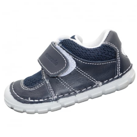 Pantofi cu siret si scai baieti - Pantofi ortopedici pentru baieti Small Foot SSMF1703-4-22, Bleumarin