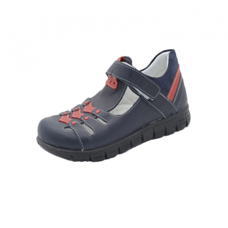 Incaltaminte baieti - Pantofi ortopedici din piele pentru baieti Small Foot SSMF9-31, Bleumarin