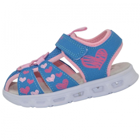 Sandale fete - Sandale ortopedice cu led pentru fete American Club RL113/23, Albastru