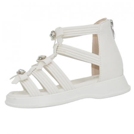 Sandale fete - Sandale ortopedice pentru fete Bessky BL3347-1B, Alb