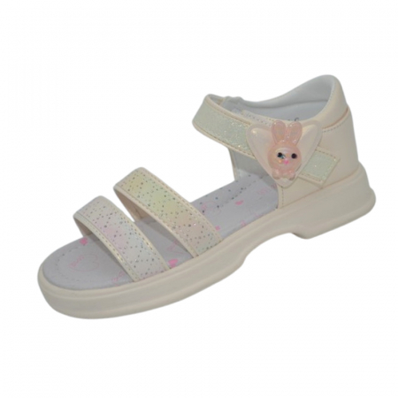 Sandale fete - Sandale ortopedice, pentru fete, Tom Miki T-11071-C, Crem
