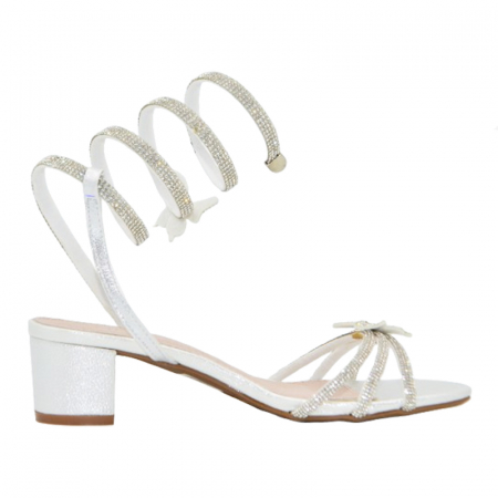 Sandale tip gladiator cu toc pentru fete MRS M1056, Alb [1]