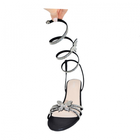 Sandale tip gladiator cu toc pentru fete MRS M1056N, Negru [1]