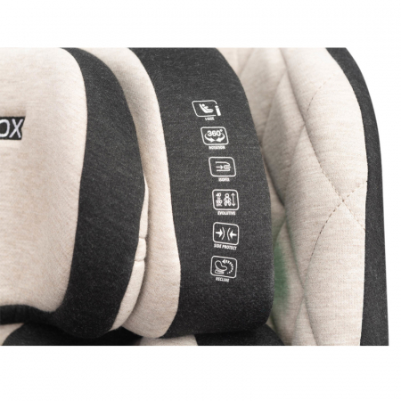 Scaun auto rotativ cu sistem isofix 40-150 cm, 0 luni+, Caretero Turox I-SIZE 030184-B, Bej [10]