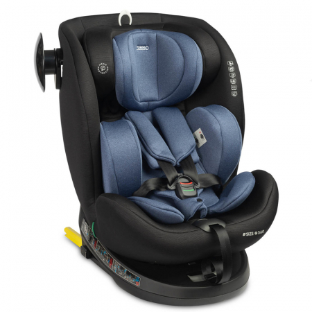 Scaun auto rotativ cu sistem isofix+Top Teather, 40-150 cm, 0-36 kg, 0 luni+, Caretero Commo I-Size 030173BL, Bleumarin [18]