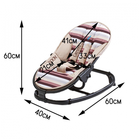 Scaun balansoar 46 x 64,5 x 16 cm pentru bebelusi Caretero Boom 12790MA, Maro [3]