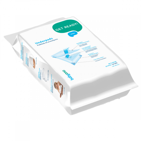 Aleze si chilotei scutec - Set 10 pleduri impermeabile 40 x 60 cm BabyOno 513, Alb