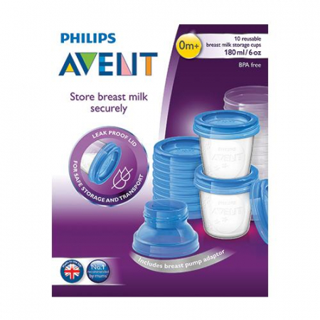 Set 10 recipiente pentru stocarea laptelui 180 ml 0+ luni Philips Avent SCF618/10 [4]