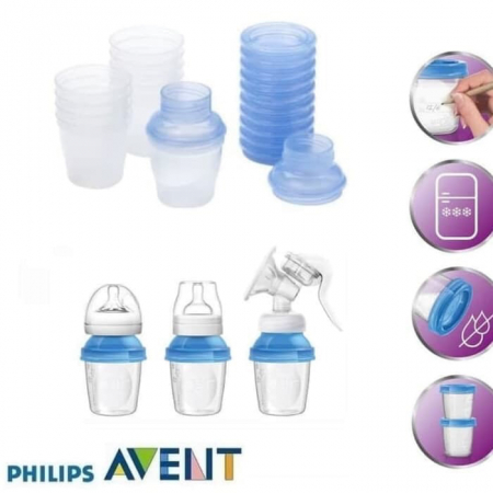 Set 10 recipiente pentru stocarea laptelui 180 ml 0+ luni Philips Avent SCF618/10 [1]