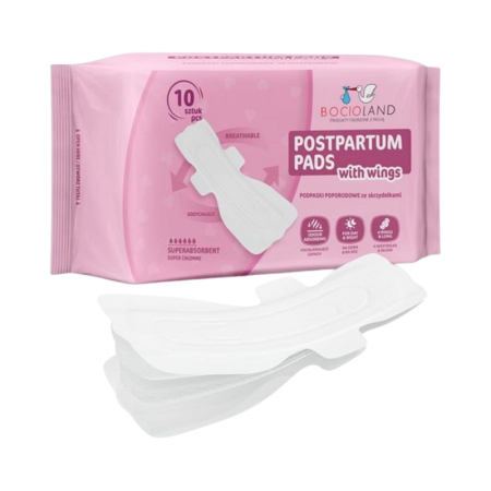 Set 10 absorbante postpartum de unica folosinta, marimea L, Bocioland BL155, Alb [1]