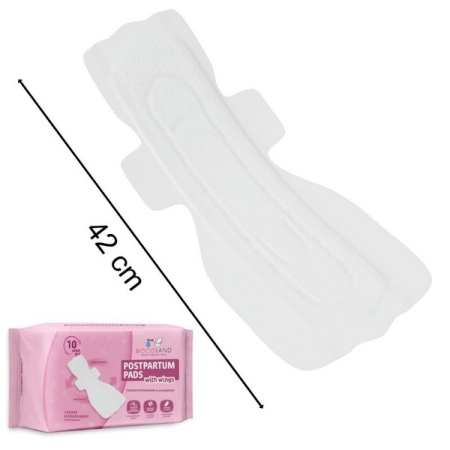 Set 10 absorbante postpartum de unica folosinta, marimea L, Bocioland BL155, Alb [2]