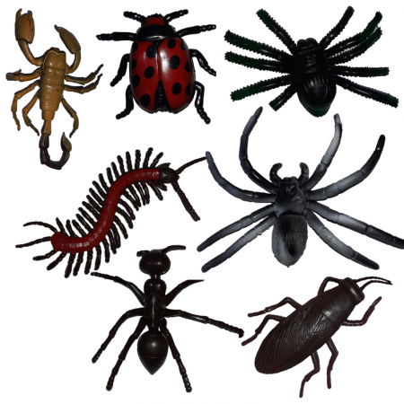 Joaca, activitati si ambalaje - Set 7 figurine insecte 12 cm Mini Junior 552622, Multicolor