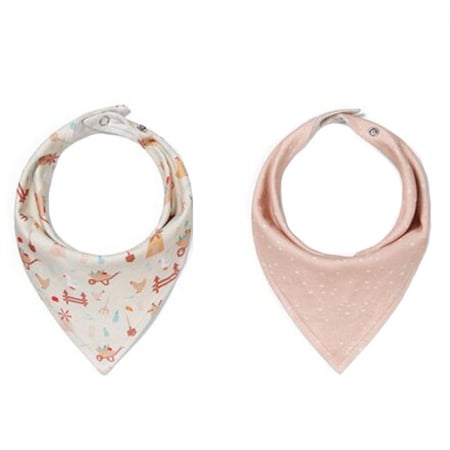 Bavete - Set 2 bavete din bumbac pentru bebelusi 42 x 21 cm BabyOno 879/09, Multicolor