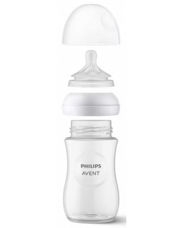 Set 2 biberoane, cu tetina din silicon, 330 ml, Philips Natural Response SCY906/02, Alb [4]