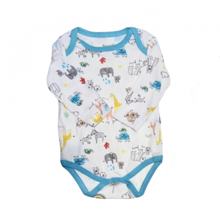 Body-uri baieti - Body cu maneca lunga pentru baieti Mini Junior BDY-16448, Albastru