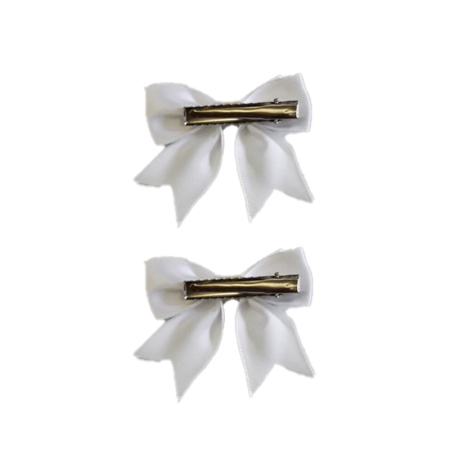 Set 2 fundite de par cu agrafa, pentru fete, Mini Junior AGRF0810-2, Alb [1]