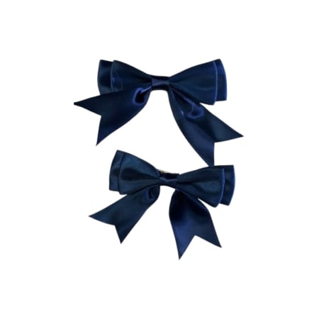 Accesorii par fetite - Set 2 fundite de par cu agrafa, pentru fete, Mini Junior AGRF0810, Bleumarin