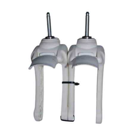 Set 2 furci fata pivotanta cu osie fara roata pentru carucior BabyActive FPR3006-2, Alb [1]