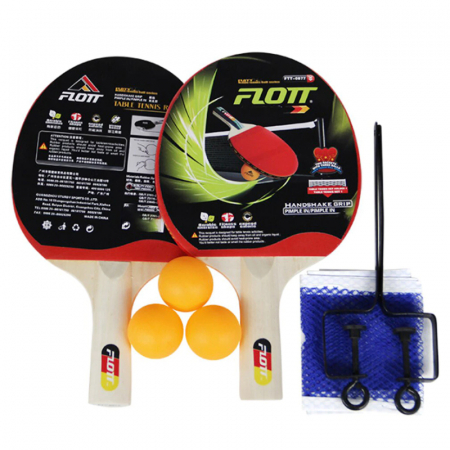 Palete si accesorii tenis de masa - Set 2 palete tenis de masa cu fileu Flott FRR0877, Rosu