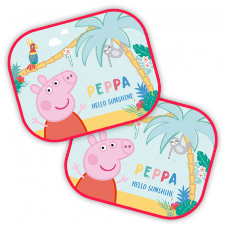 Scaune auto - Set 2 parasolare auto cu ventuza 44 x 35 cm Peppa Pig Disney 9325, Multicolor