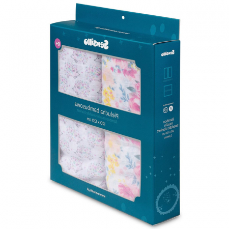 Set 2 paturici muselina din bambus si bumbac pentru bebelusi 120 x 120 cm Sensillo SILLO-0800, Multicolor [1]