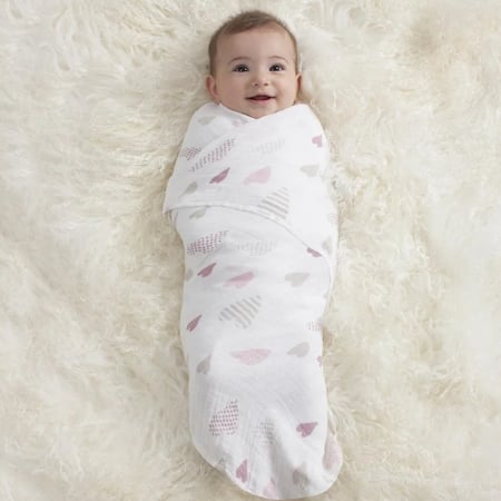Paturica muselina din bambus si bumbac pentru bebelusi 120 x 120 cm Sensillo SILLO-1511RR, Roz [2]