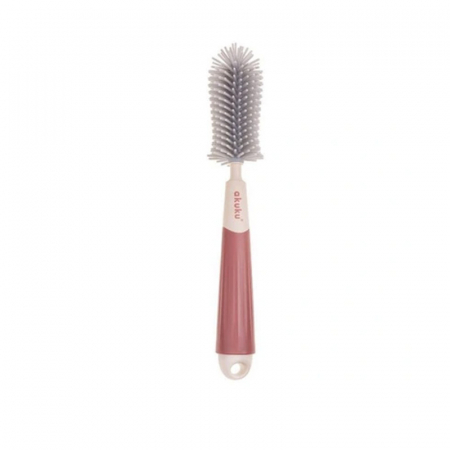 Articole de ingrijire - Set perie de silicon cu 3 varfuri pentru curatarea biberoanelor si a tetinelor Akuku A0512, Multicolor