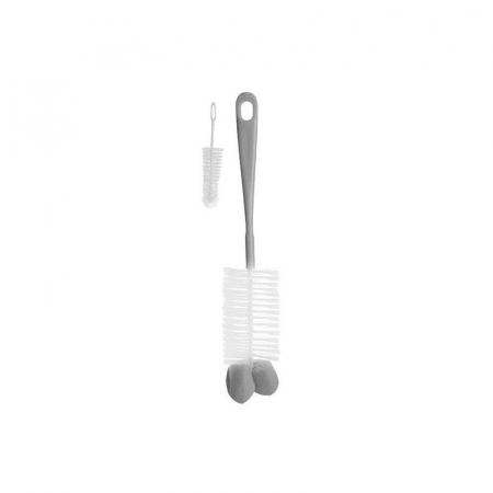 Biberoane si tetine - Set 2 perii pentru curatarea biberoanelor si a tetinelor BabyOno 720/03, Gri
