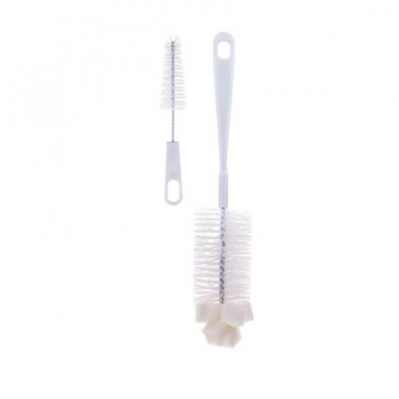 Biberoane si tetine - Set 2 perii pentru curatarea biberoanelor si a tetinelor Canpol Babies 074023A, Alb