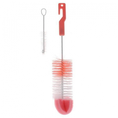 Biberoane si tetine - Set 2 perii pentru curatarea biberoanelor si a tetinelor Canpol Babies 2/410, Roz