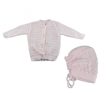 Bluze fete - Set 2 piese bluza si caciula pentru fete Mini Junior KN3-R-56, Roz