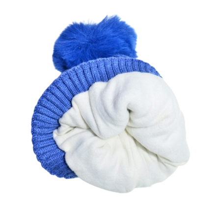 Set 2 piese, caciula groasa si fular, pentru baieti, Mini Junior CF1511A-48, Albastru [2]