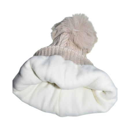 Set 2 piese, caciula groasa si fular, pentru baieti, Mini Junior CF1511B-48, Bej [2]