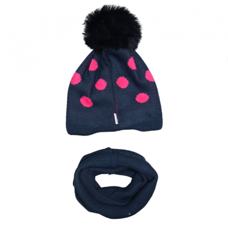 Set 2 piese caciula si fular pentru fete Gracek GR4321, Bleumarin [1]