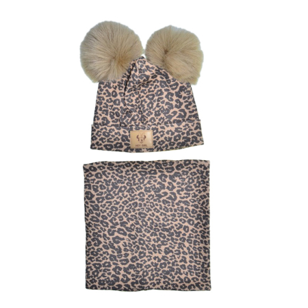 Set 2 piese caciula si guler, captusite cu fleece, pentru fete, Mini Junior C3010MLT-50, Multicolor [1]