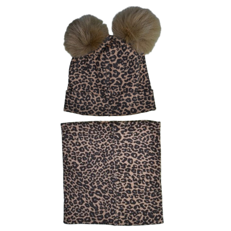 Set 2 piese caciula si guler, captusite cu fleece, pentru fete, Mini Junior C3010MLT-50, Multicolor [2]