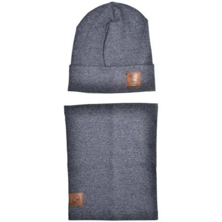 Set 2 piese caciula si guler, pentru baieti, Mini Junior C3010G-48, Gri [1]