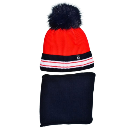 Îmbrăcăminte băieți - Set 2 piese caciula si guler pentru baieti, Mini Junior CG3110M-3, Multicolor