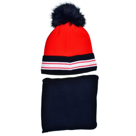 Set 2 piese caciula si guler pentru baieti, Mini Junior CG3110M-3, Multicolor [1]