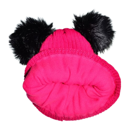 Set 2 piese caciula si guler pentru fete, Mini Junior C0111F-4, Fucsia [3]