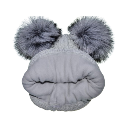 Set 2 piese caciula si guler pentru fete, Mini Junior C0111G2-6, Gri [3]
