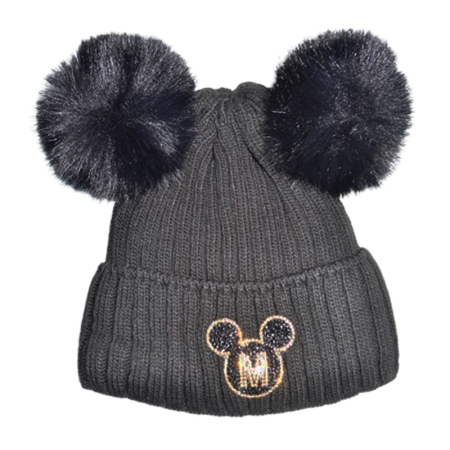 Set 2 piese caciula si guler pentru fete, Mini Junior C0111N-4, Negru [2]