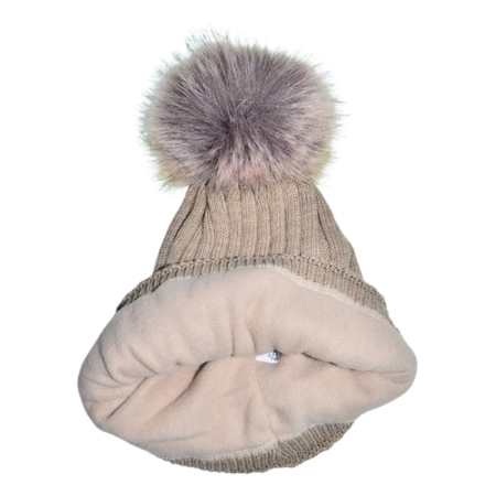 Set 2 piese caciula si guler pentru fete, Mini Junior CF3110B-6, Bej [3]