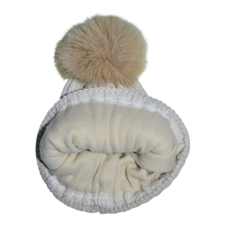 Set 2 piese caciula si guler pentru fete, Mini Junior CF3110C2-3, Crem [3]