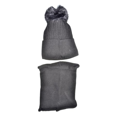 Set 2 piese caciula si guler pentru fete, Mini Junior CF3110N-6, Negru [1]