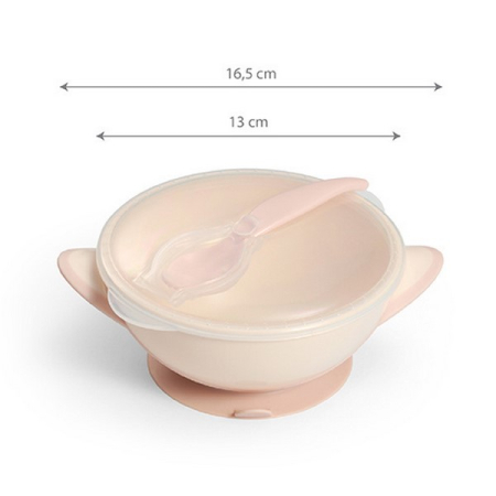 Set 2 piese castron si lingurita, 300 ml, BabyOno 1063/06, Roz [4]