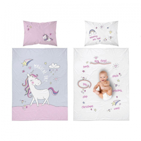 Set 2 piese lenjerie de pat cu 2 fete Detexpol 2929 B, Multicolor [2]